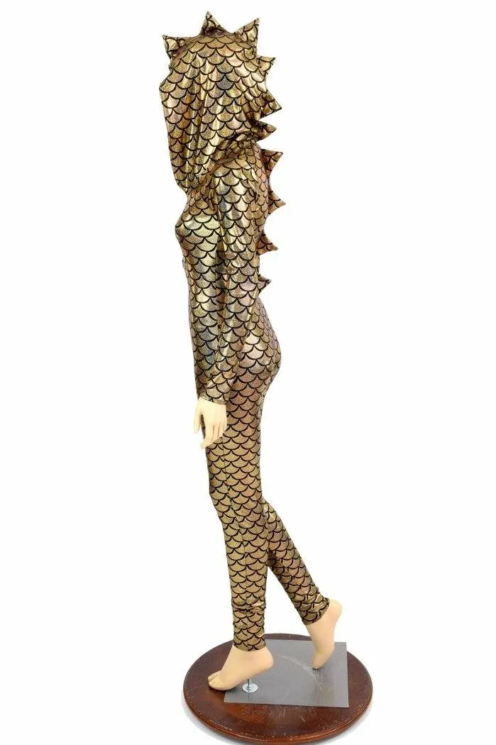 Gold Dragon Hooded Catsuit