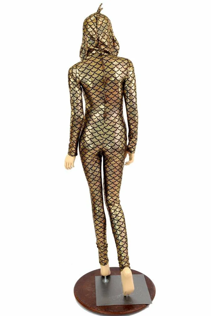 Gold Dragon Hooded Catsuit