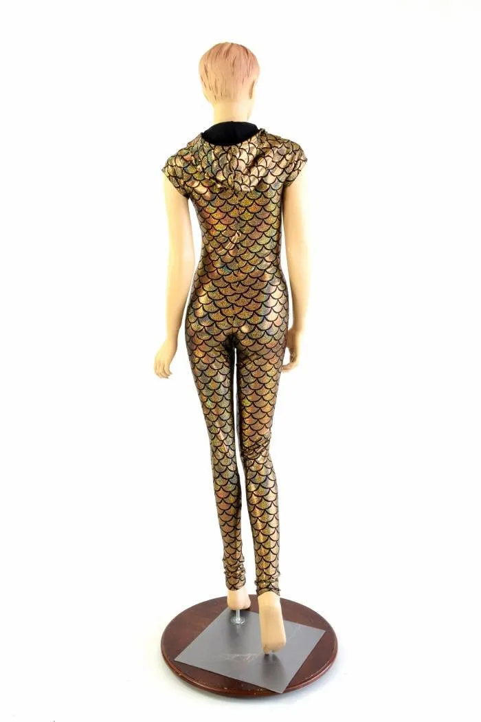 Gold Dragon Zipper Front Catsuit