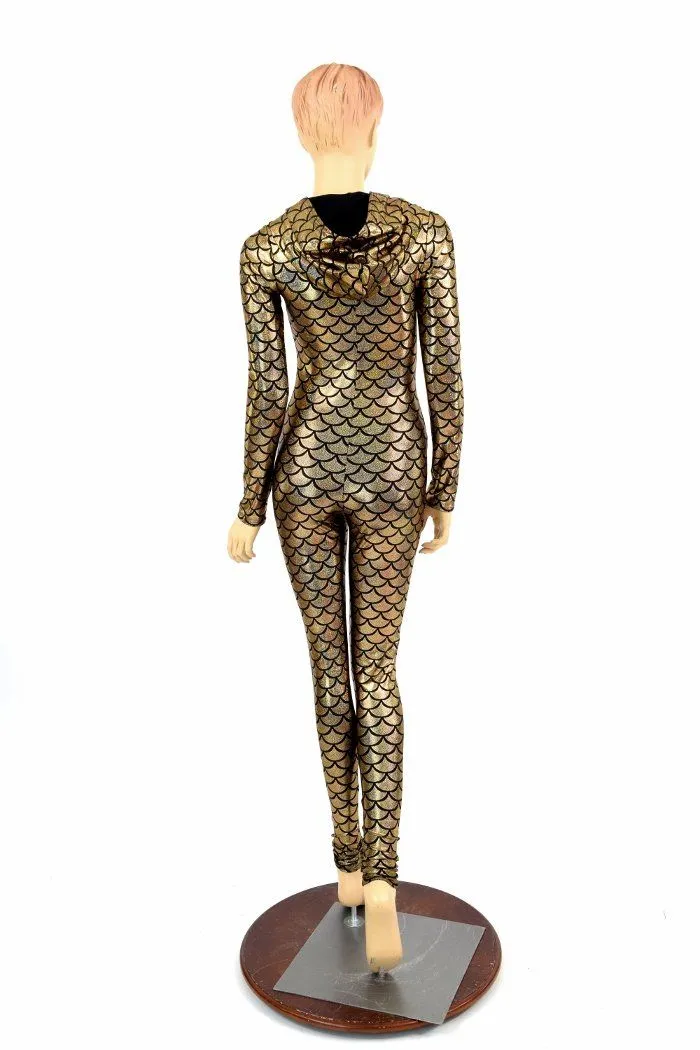 Gold Mermaid Long Sleeve Catsuit