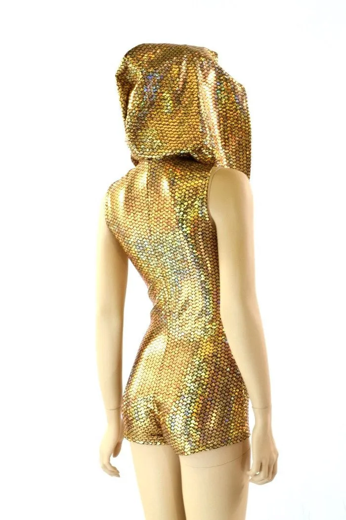 Gold Scale Zippered Romper