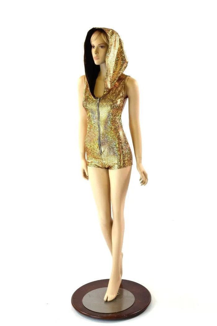 Gold Scale Zippered Romper