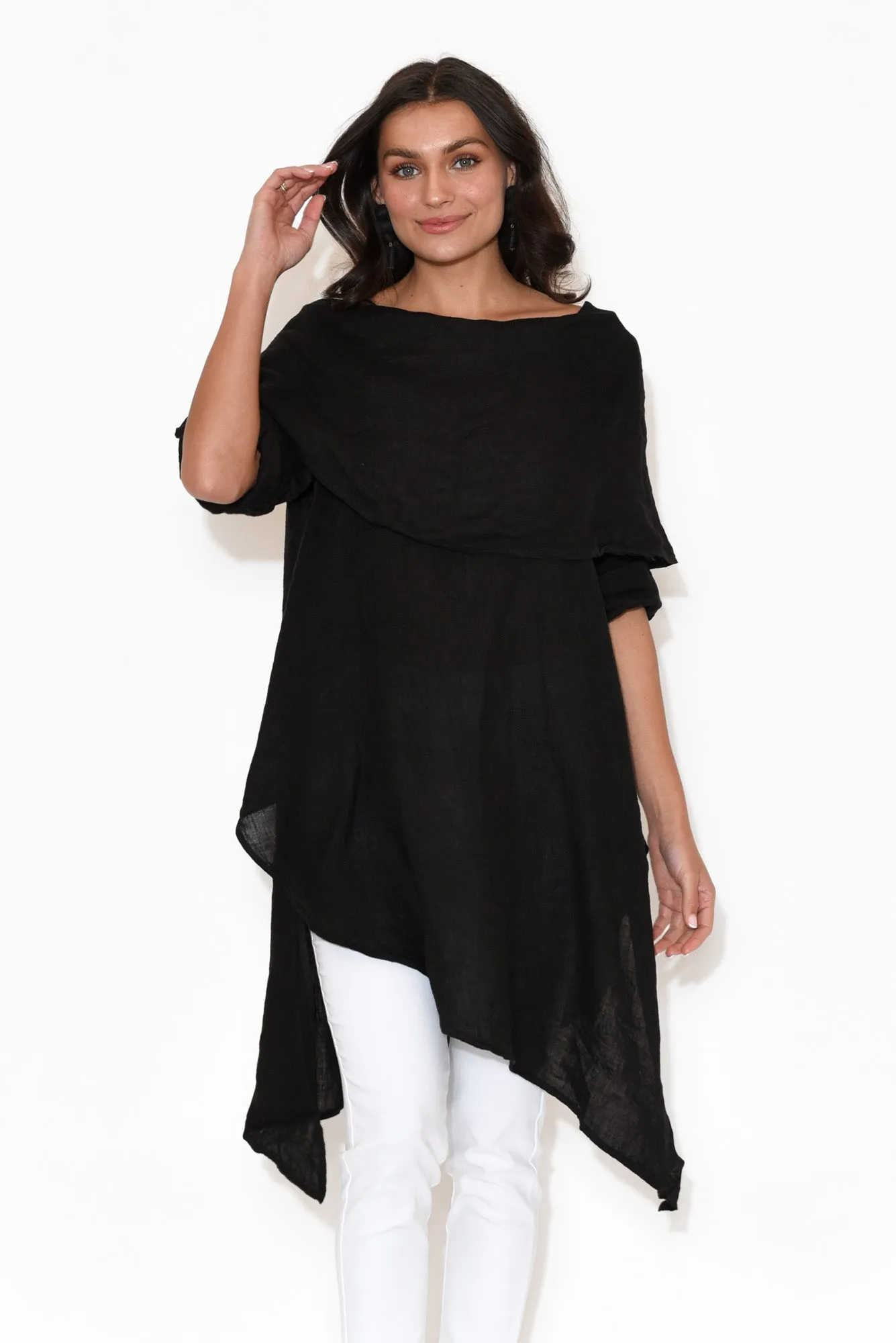 Grande Black Linen Tunic