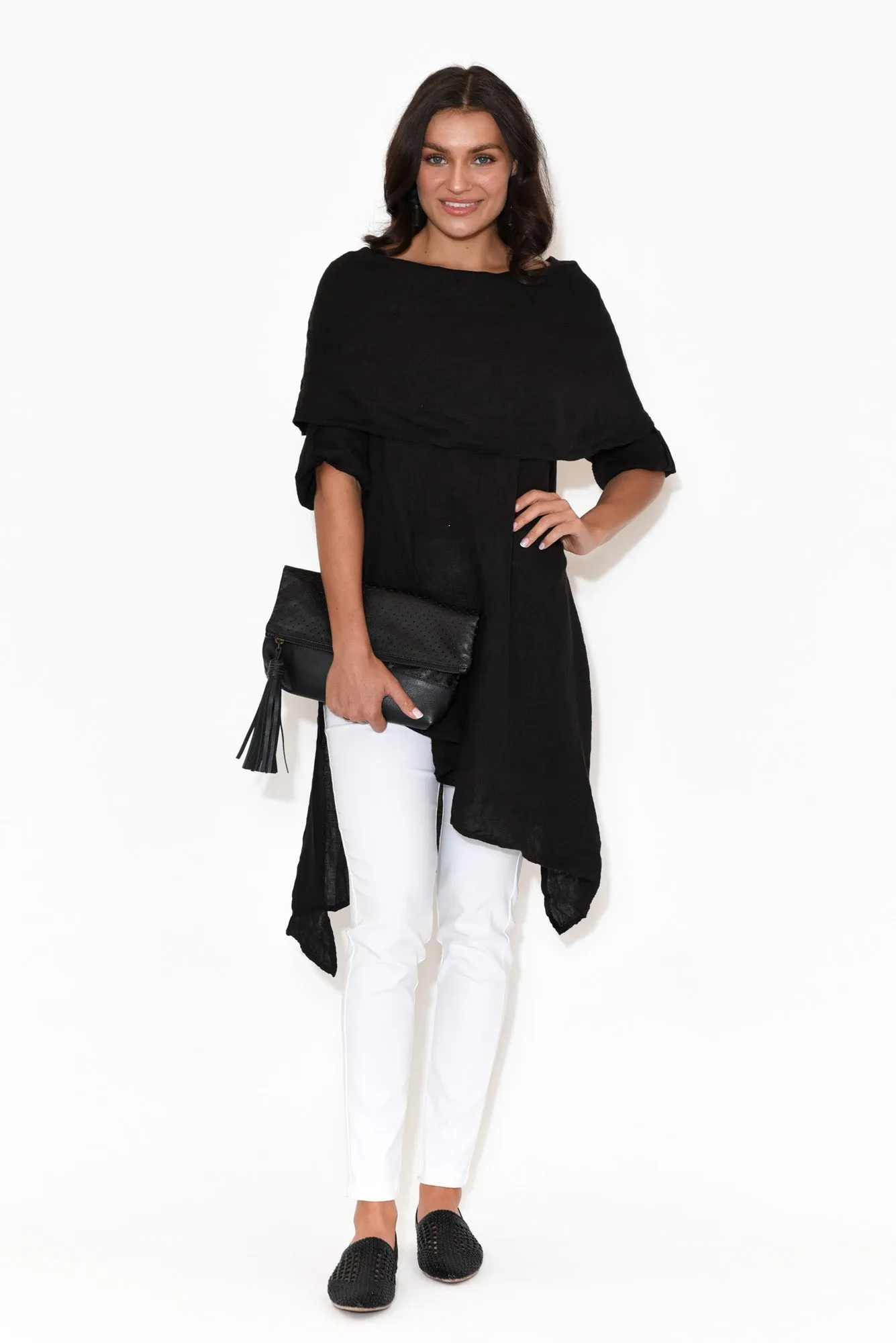 Grande Black Linen Tunic