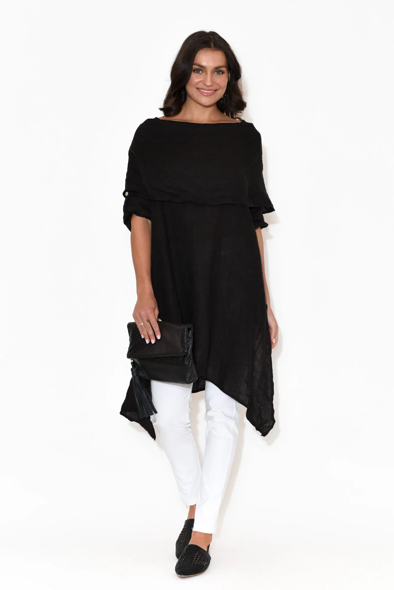 Grande Black Linen Tunic