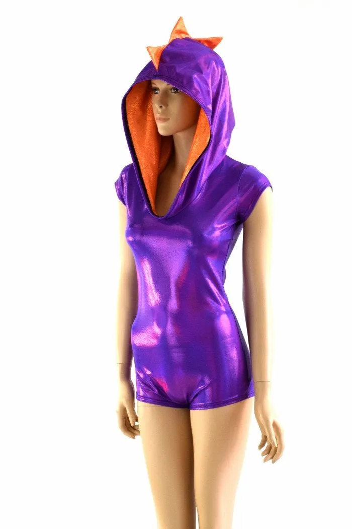 Grape & Orange Dragon Hoodie Romper