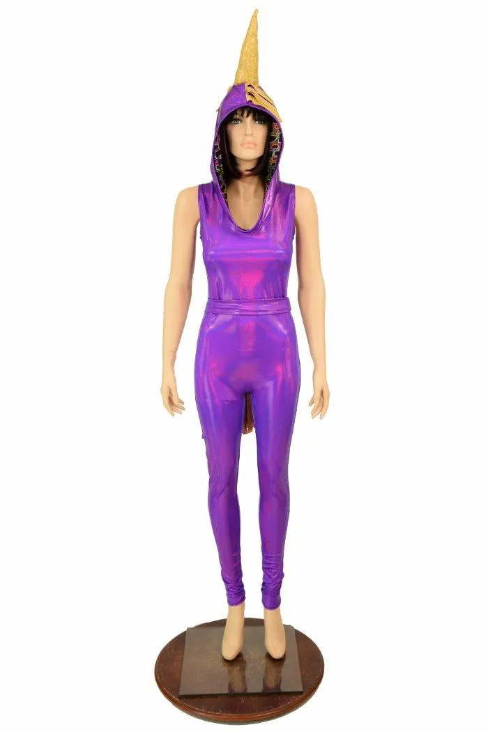 Grape Holographic Unicorn Catsuit