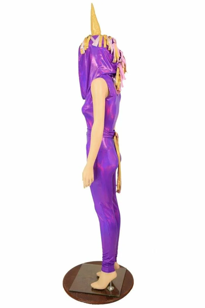 Grape Holographic Unicorn Catsuit