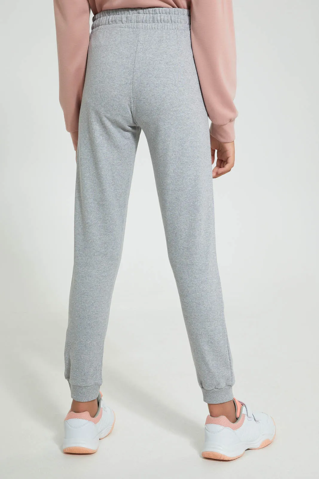 Grey Melange Printed Jogger