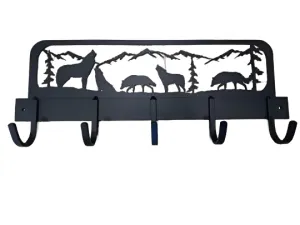 Handmade Wolf Design Coat Rack