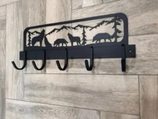 Handmade Wolf Design Coat Rack