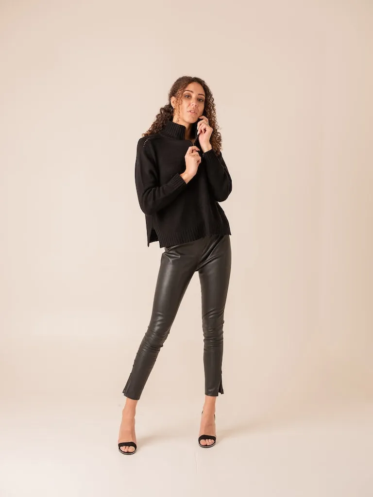 Harpers Emporium Half Zip Cashmere in Black