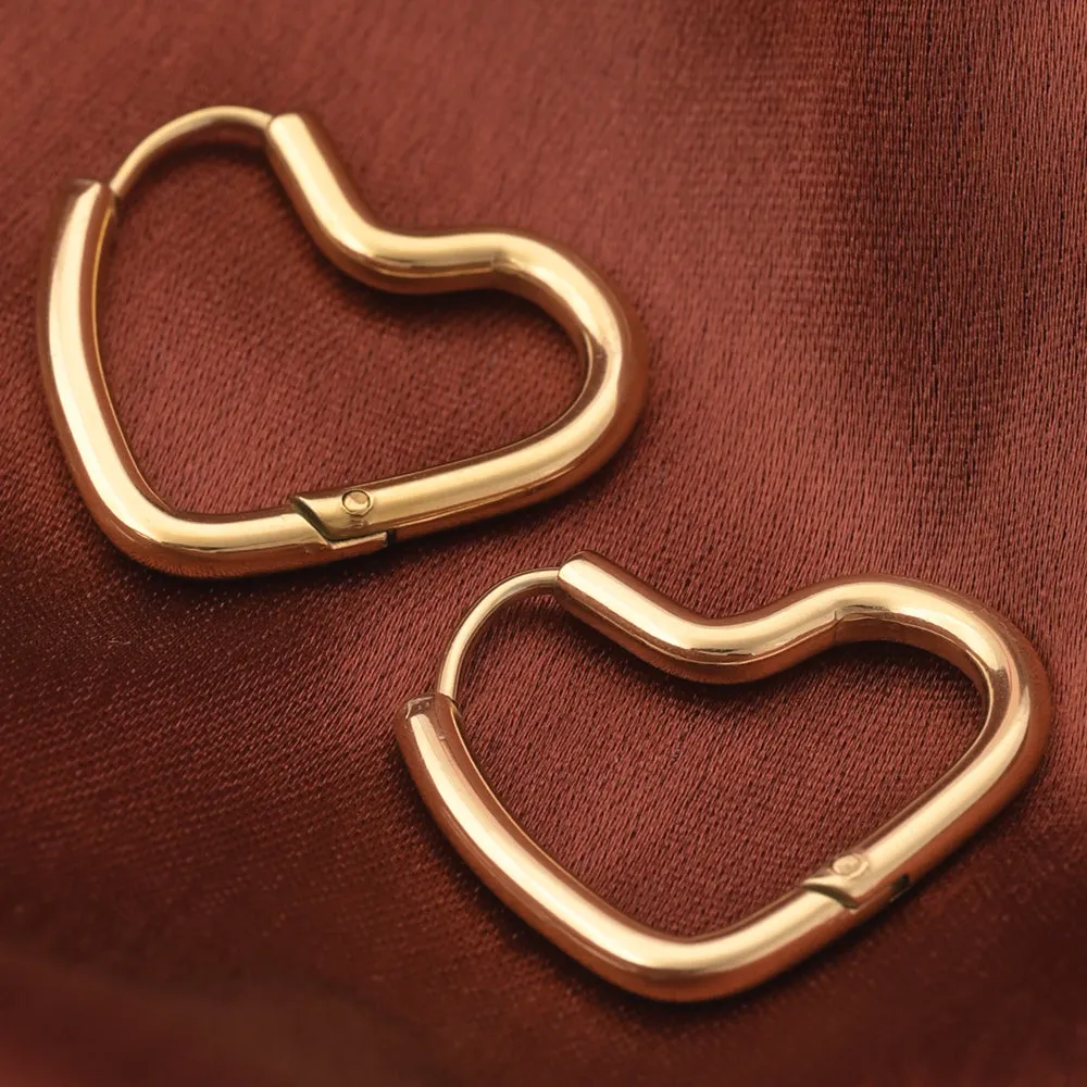 Heart Shaped Hoop Earrings