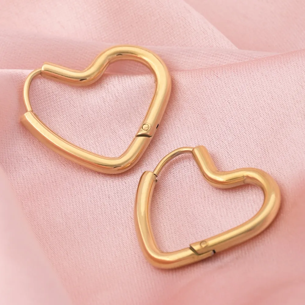 Heart Shaped Hoop Earrings