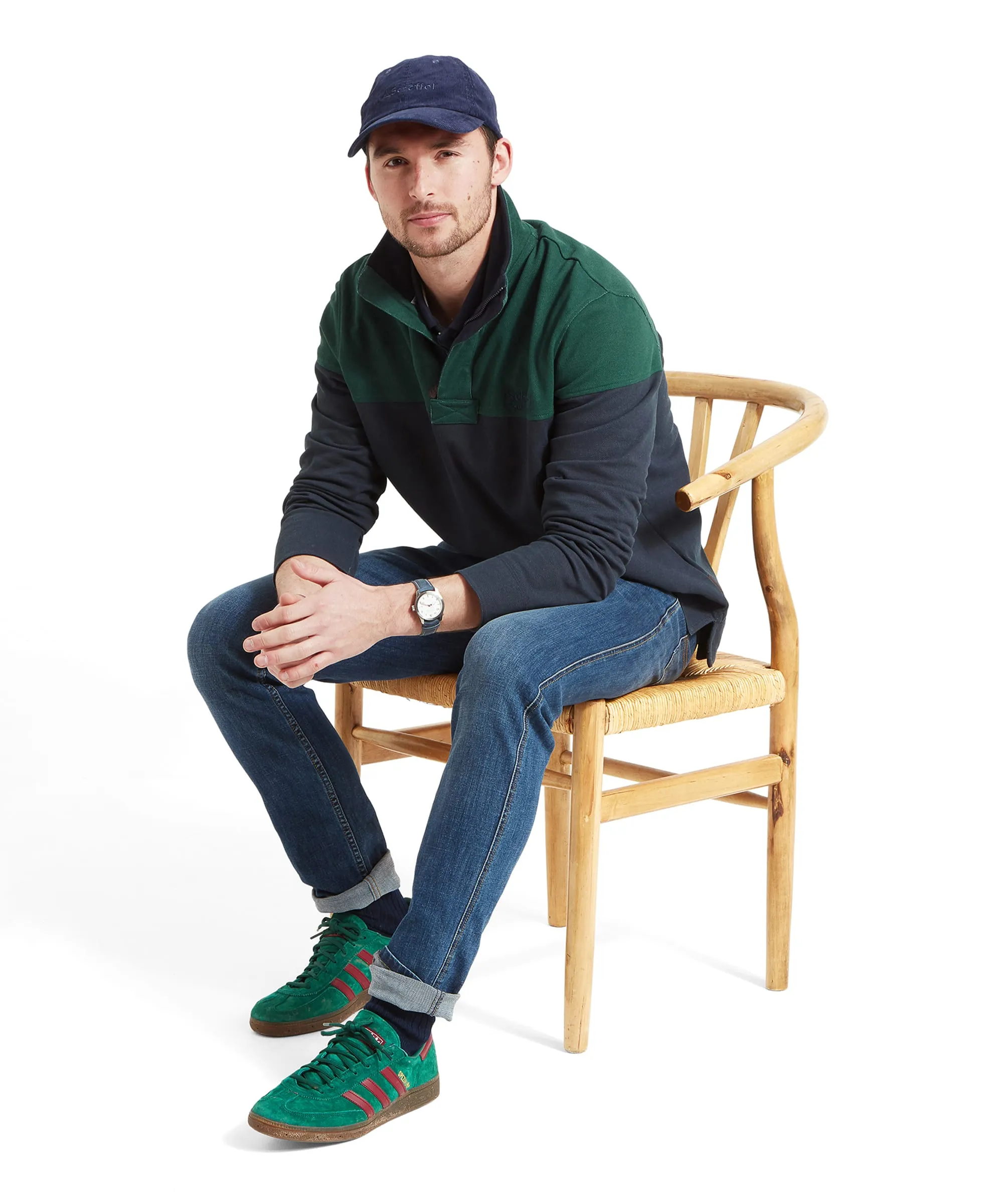 Helford Heritage Sweatshirt - Navy/Pine Green