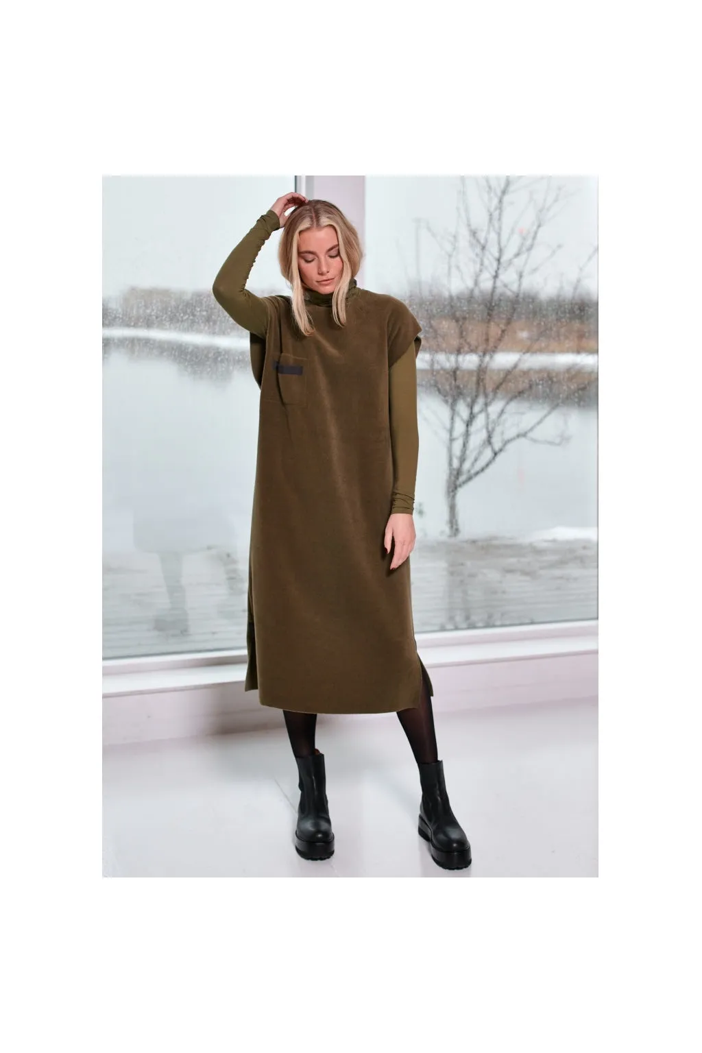 Henriette Steffensen Sleeveless Tunic in Moss