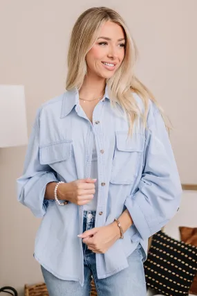 Here Waiting Button Down Top | Denim