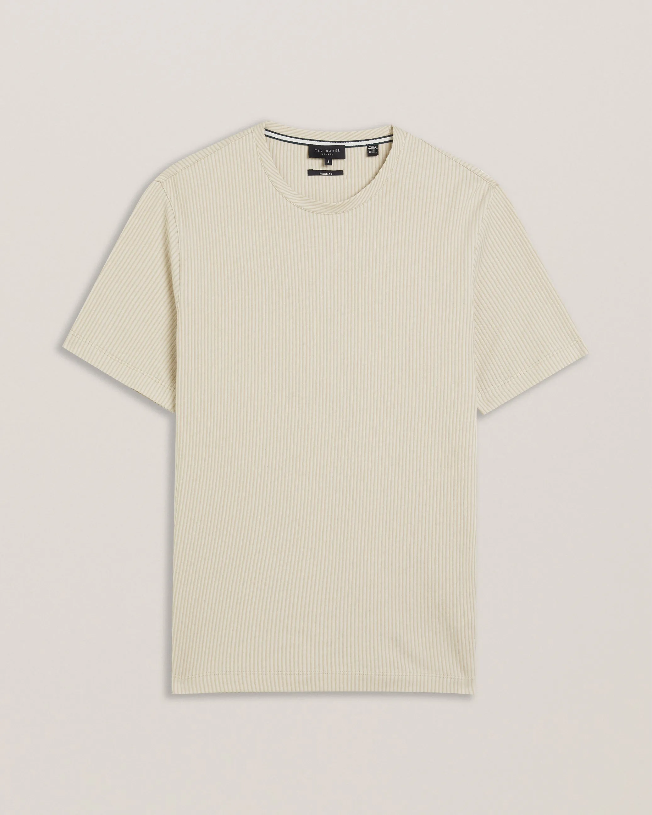 Heynes Ss Regular Fit Textured T-Shirt Beige