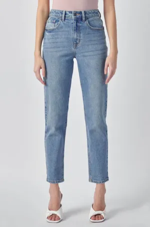 High waisted straight leg jeans - Medium Wash