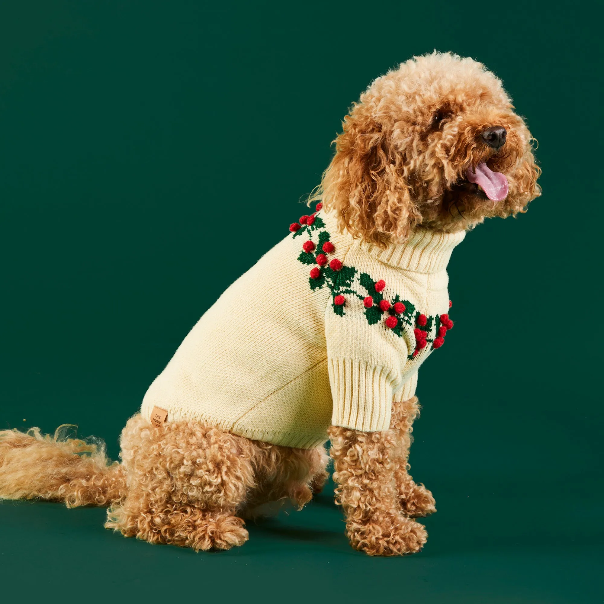 Holly Bobble Dog Sweater