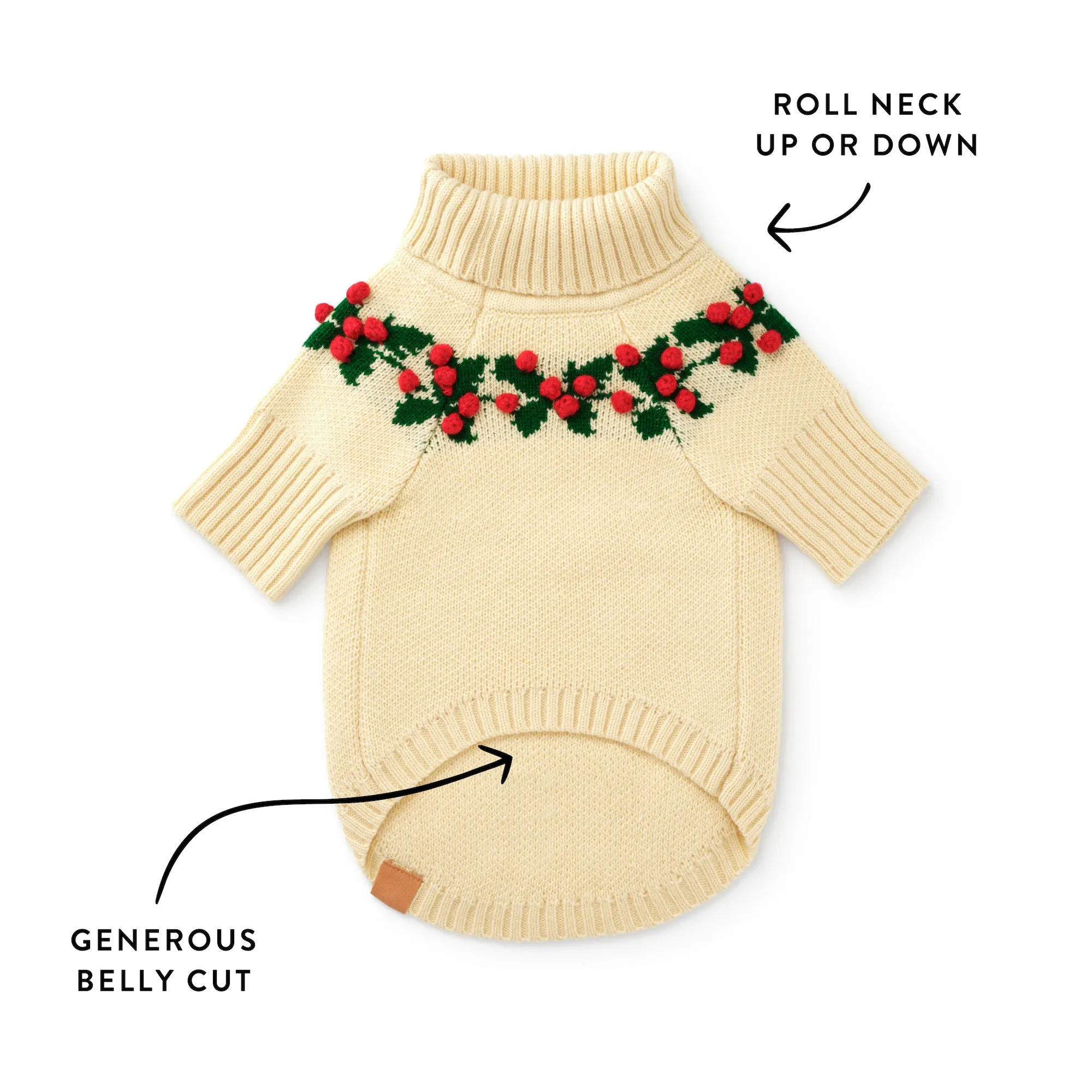 Holly Bobble Dog Sweater