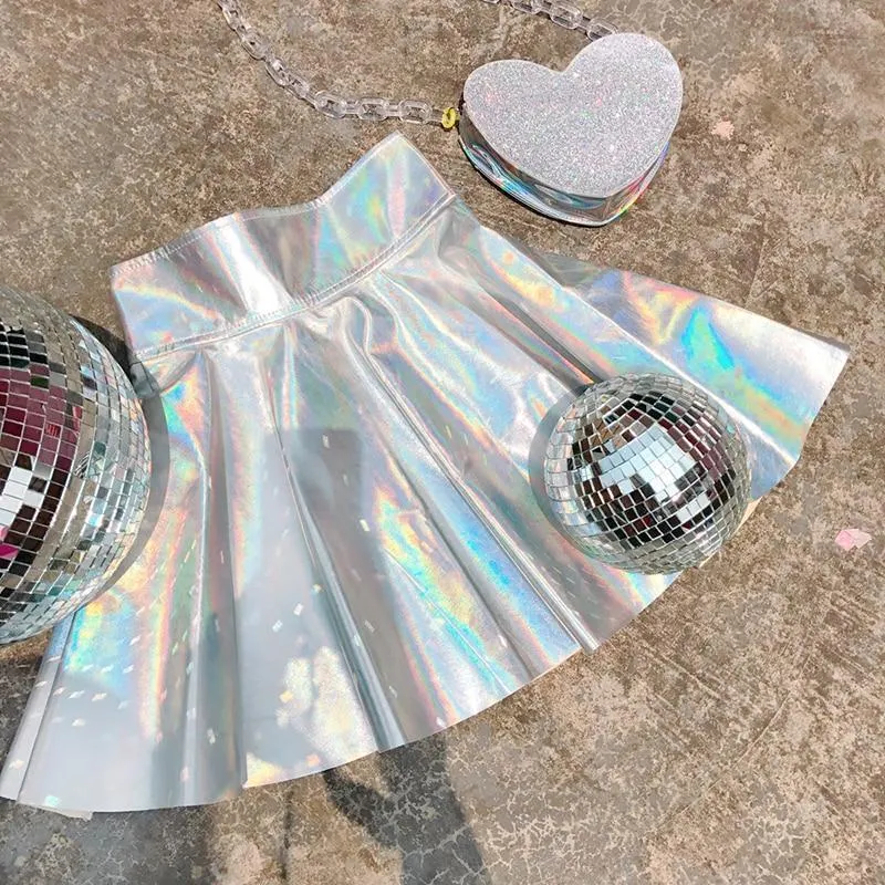 Holographic Pleated Skirt