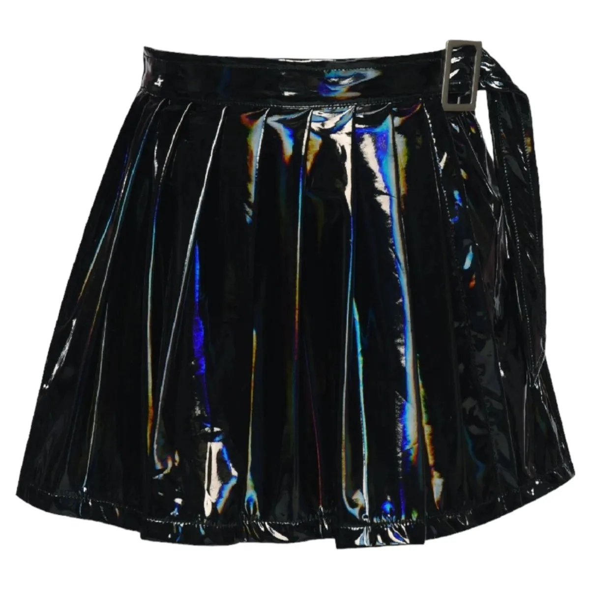 HOLOGRAPHIC PLEATED SKORT