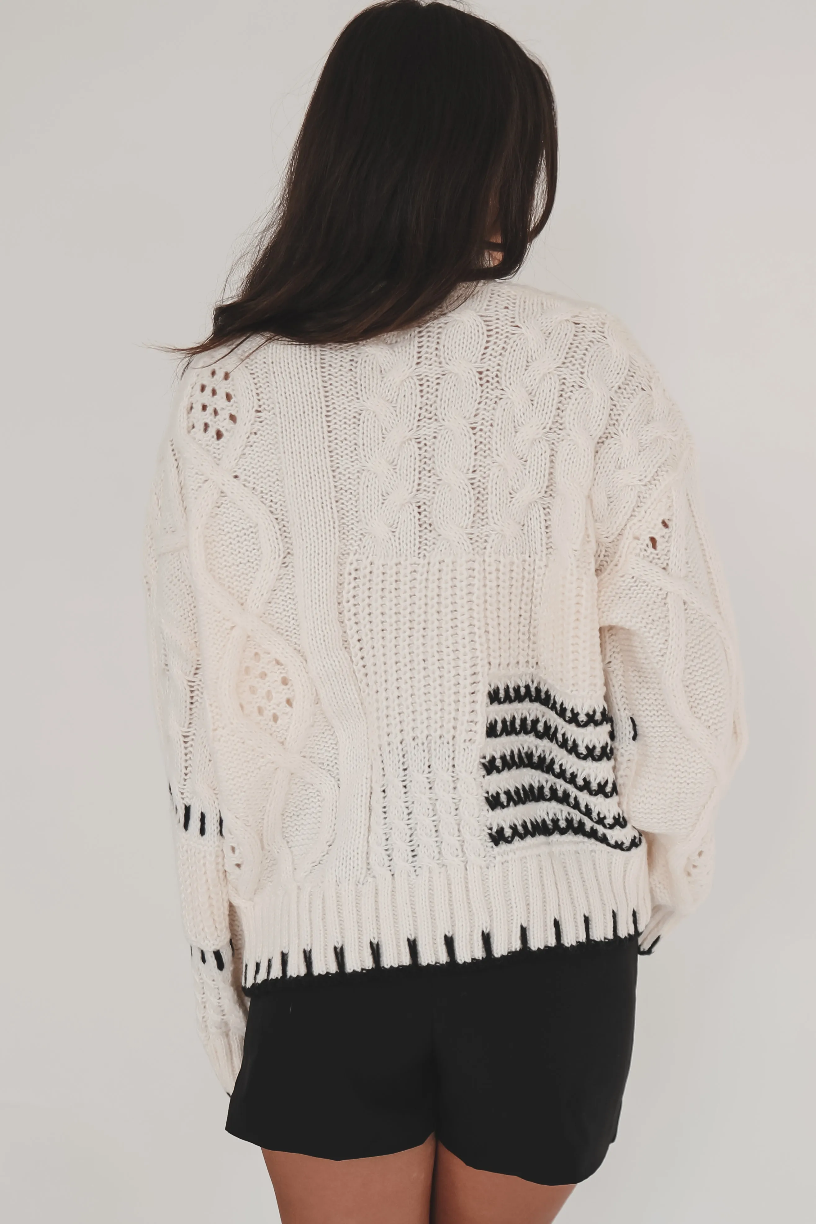 I Spy Ivory Knit Sweater Top