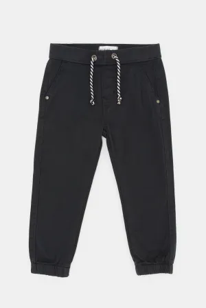 Infant Boys Charcoal Twill Jogger