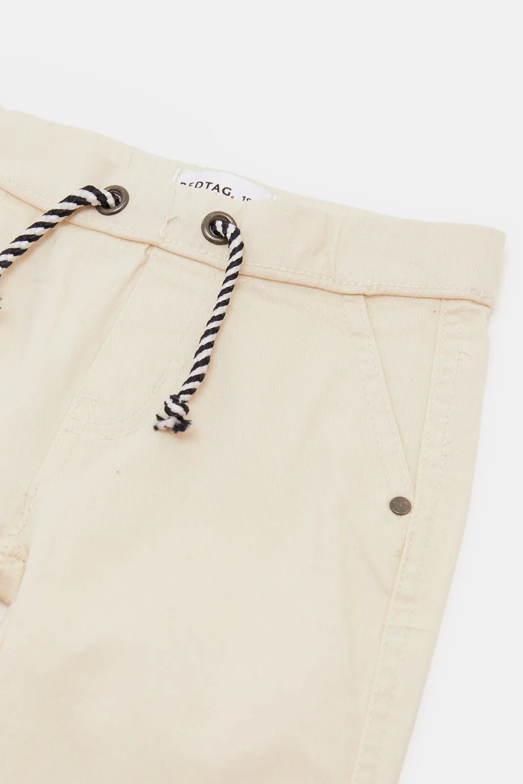 Infant Boys Cream Twill Jogger