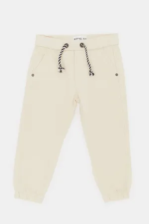 Infant Boys Cream Twill Jogger