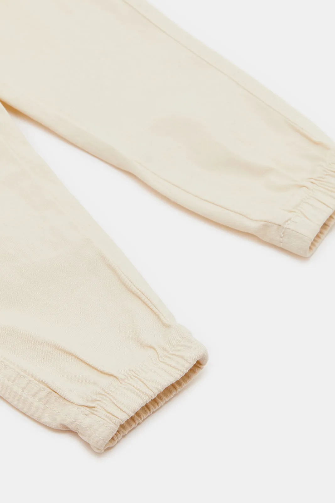 Infant Boys Cream Twill Jogger