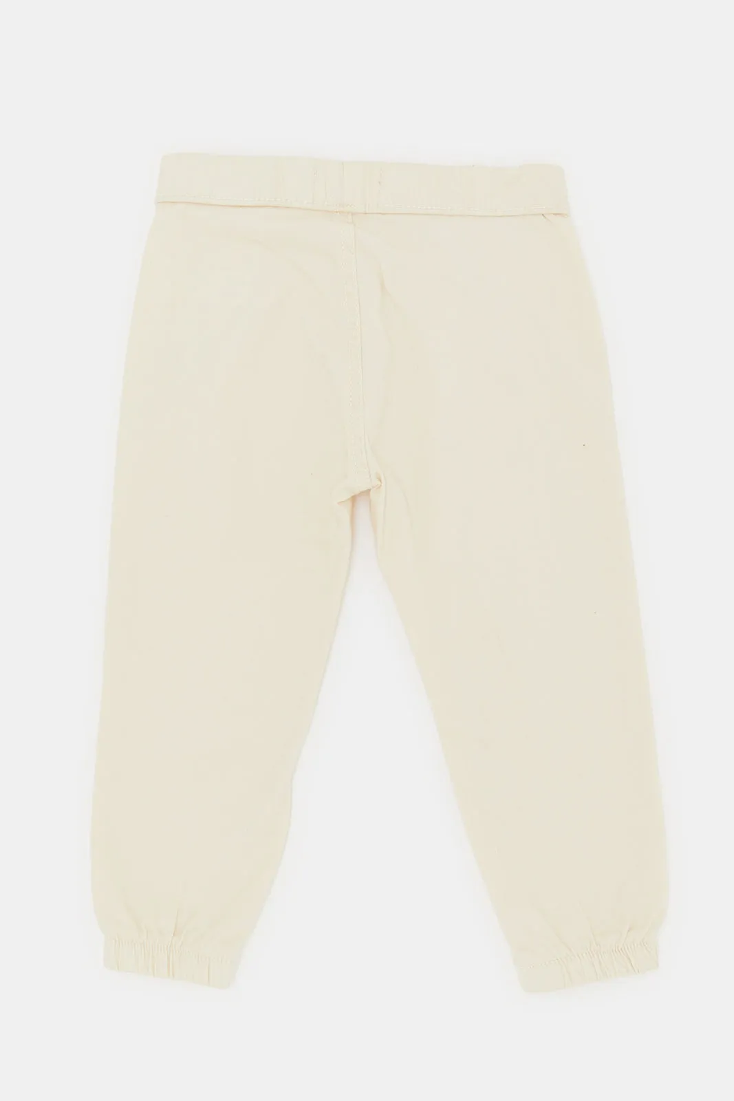 Infant Boys Cream Twill Jogger