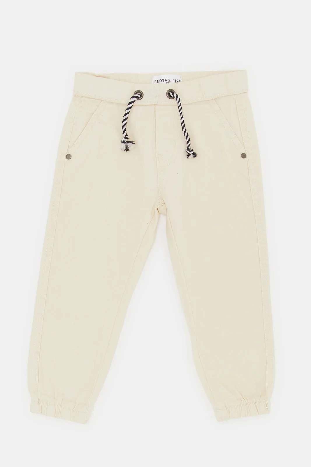 Infant Boys Cream Twill Jogger