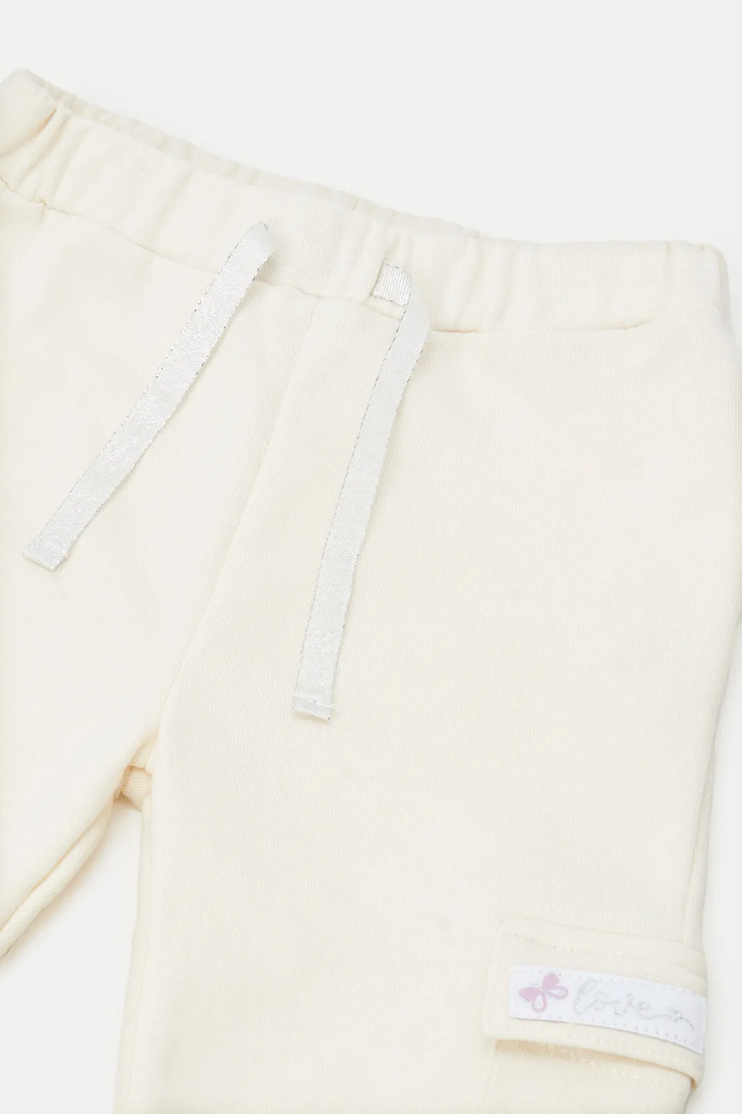 Infant Girls Beige Side Pockets Active Pant