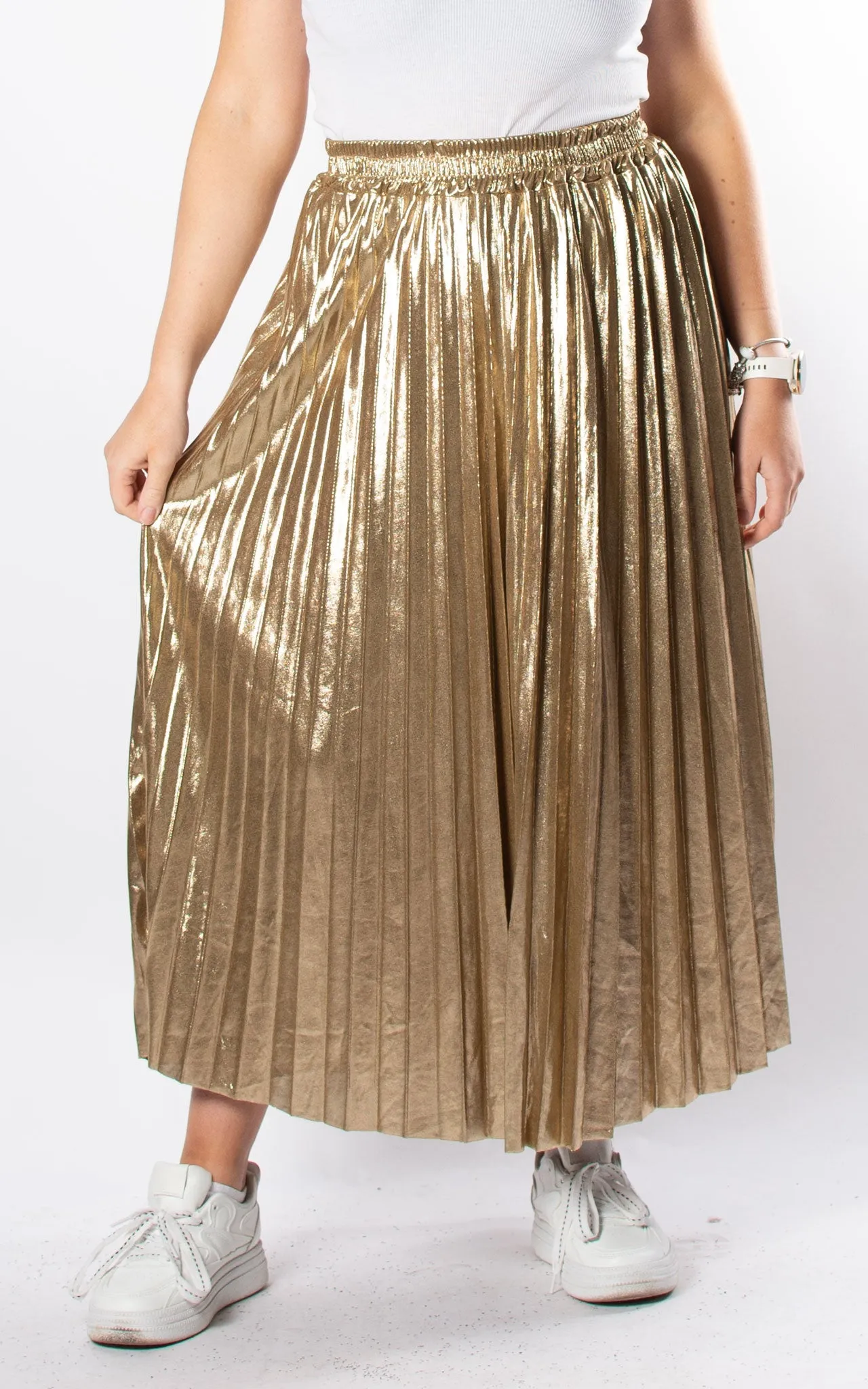 Isabel Pleated Skirt | Gold