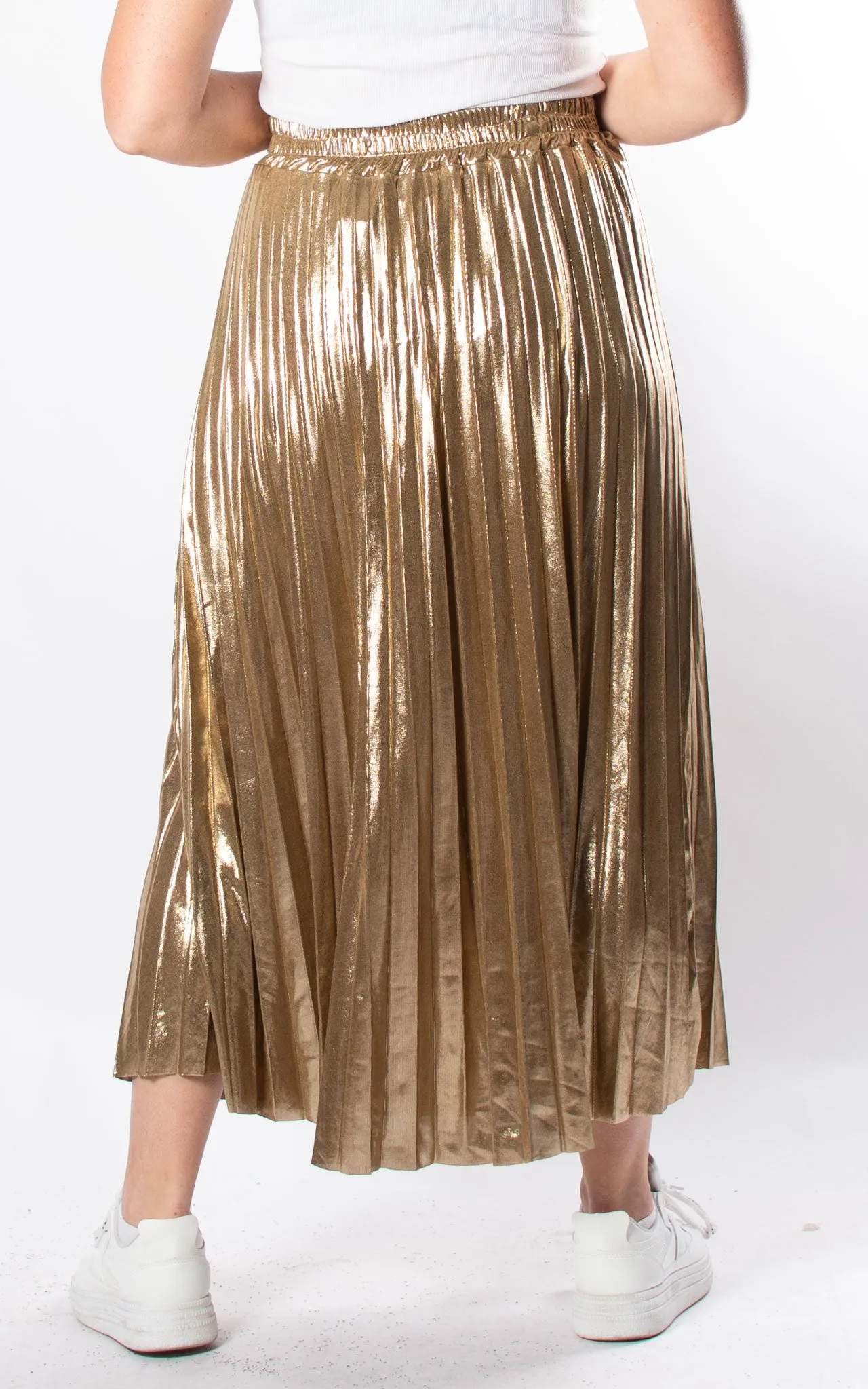 Isabel Pleated Skirt | Gold