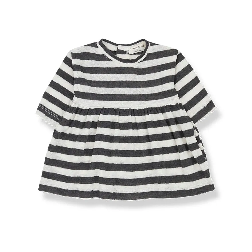 Isaura Graphite Striped Dress