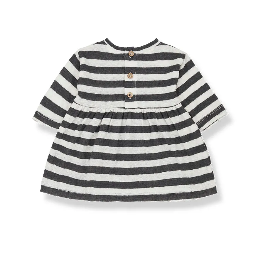 Isaura Graphite Striped Dress