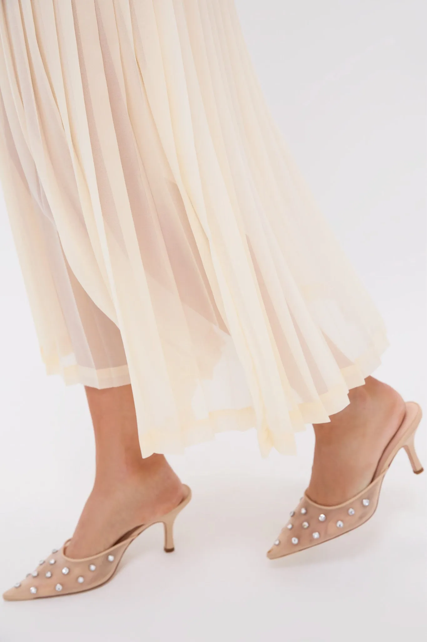 Ivory Pleated Lorraine Dress