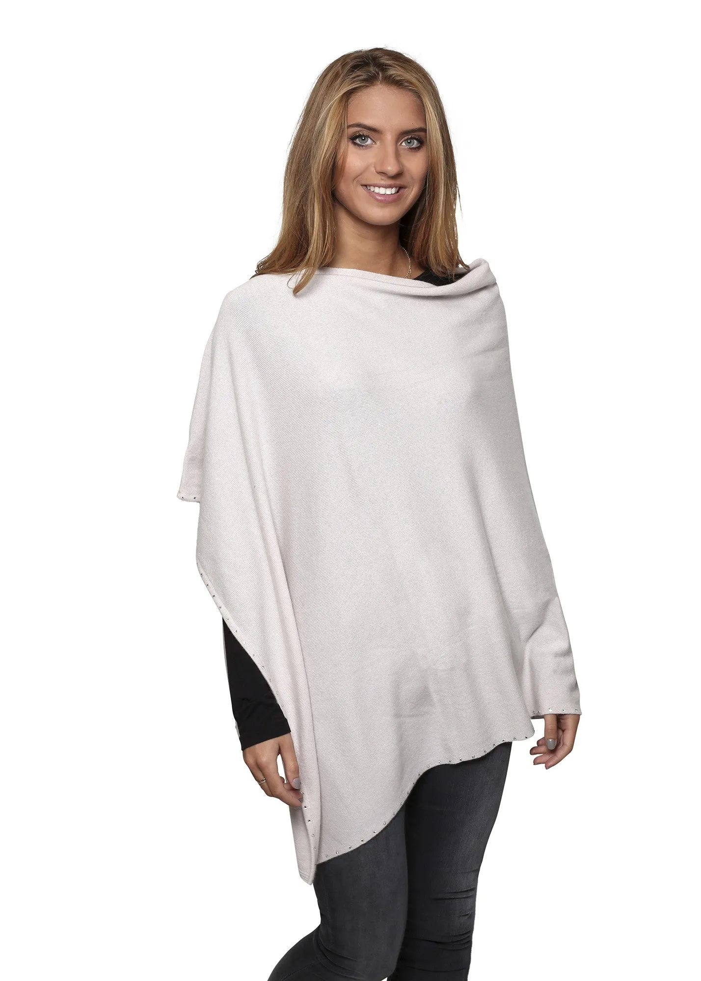 Jessimara silver dove 'Finch' poncho with diamonds