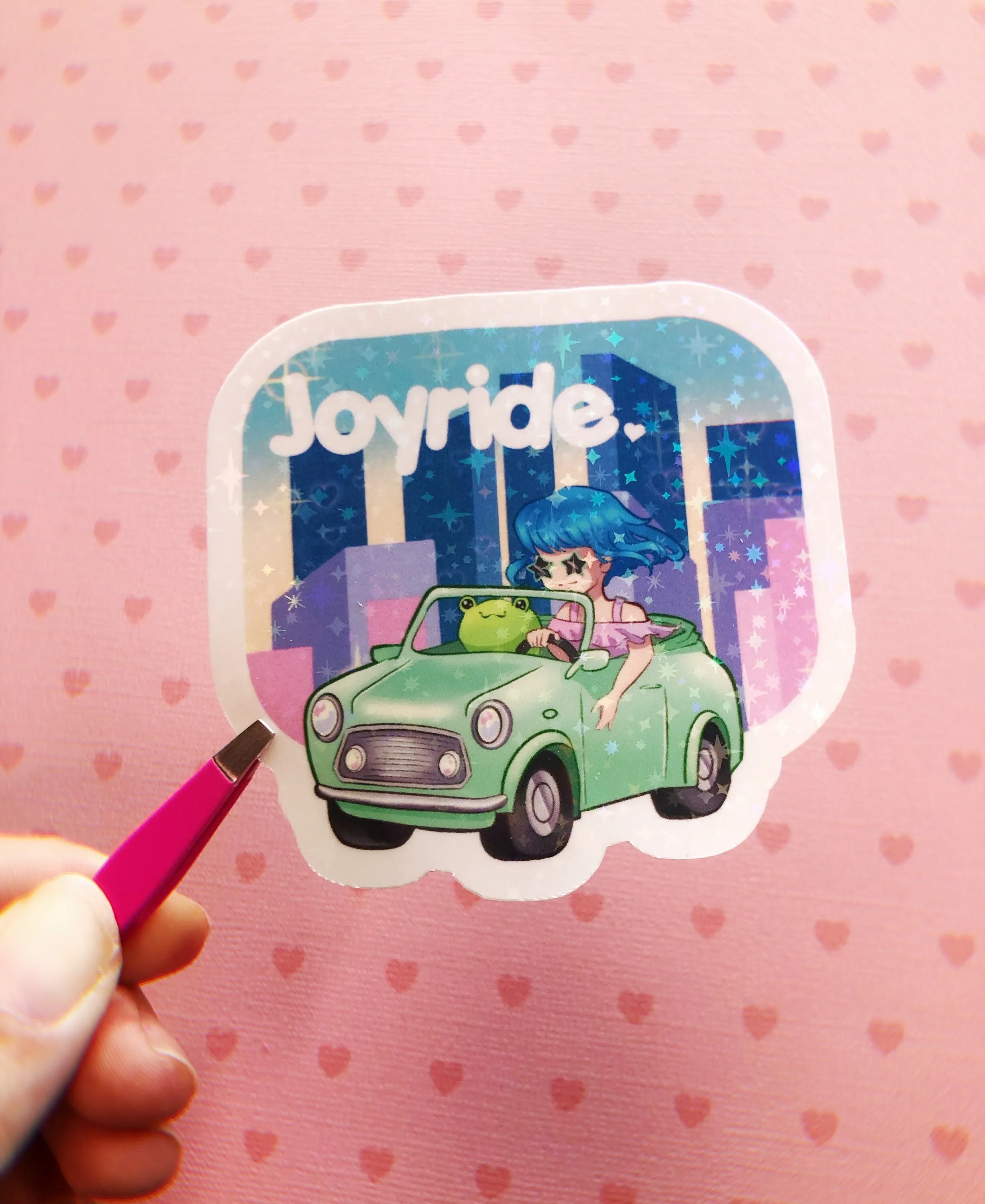 Joyride with friends holographic vinyl sticker