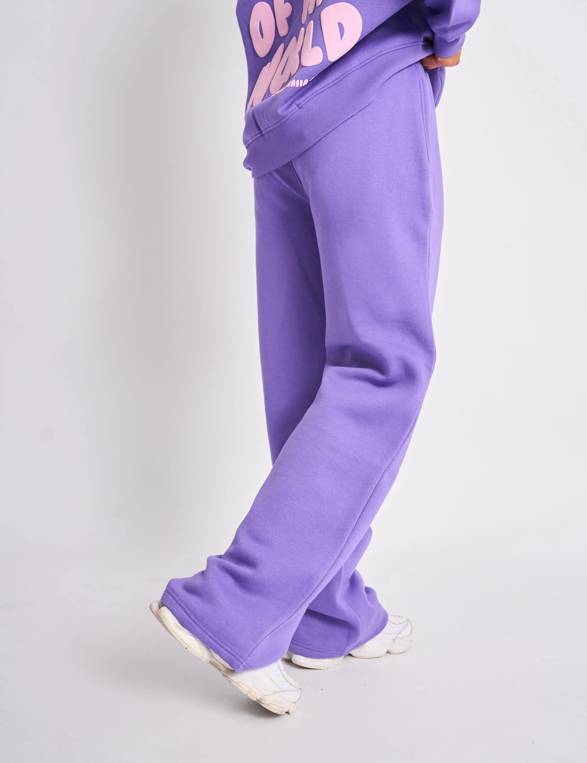 Kaiia Star Wide Leg Joggers Purple