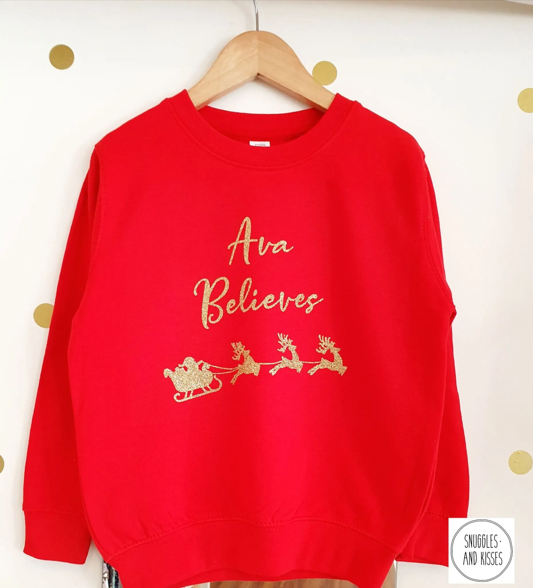 Kids Personalised 'Believes' Christmas Sweatshirt