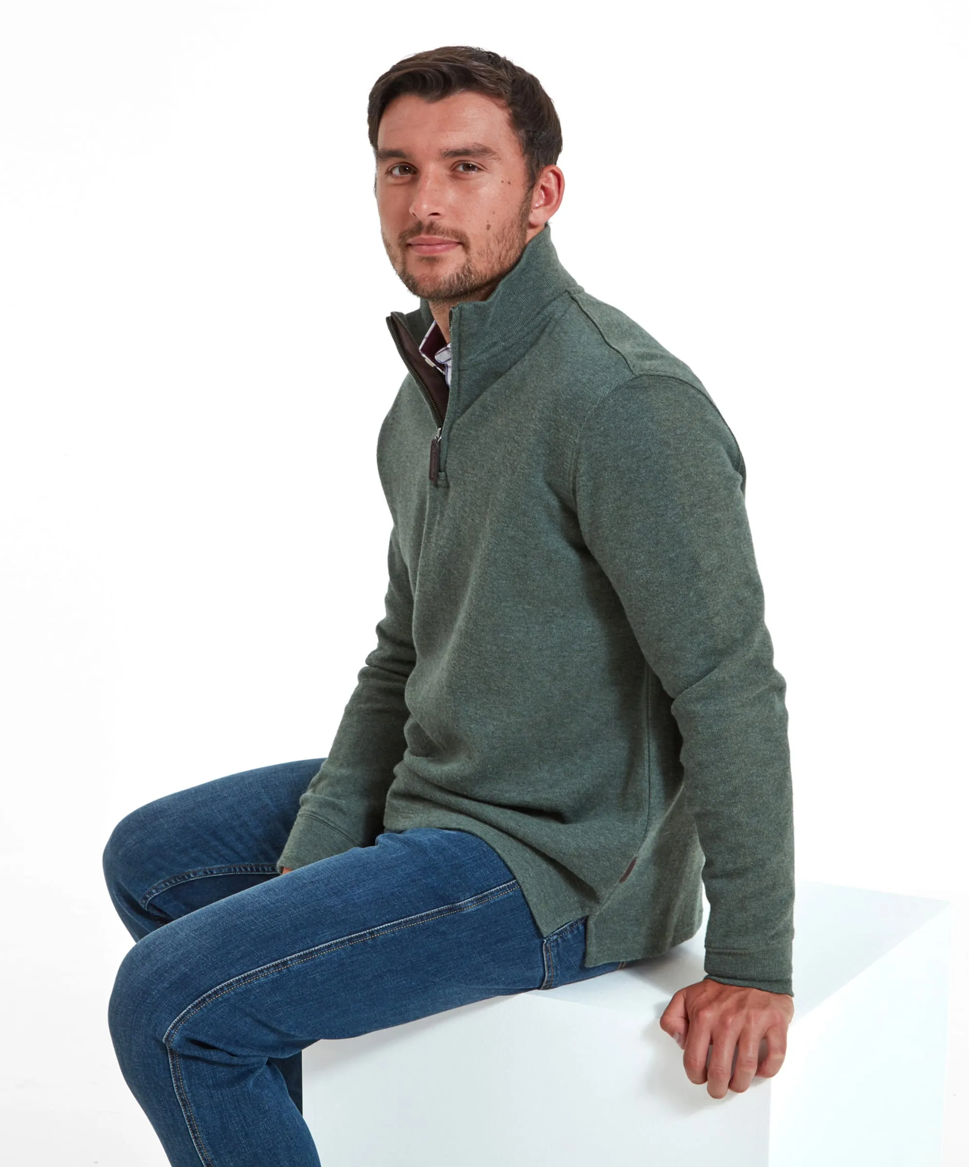 Kingsbridge Quarter Zip Jumper - Country Green