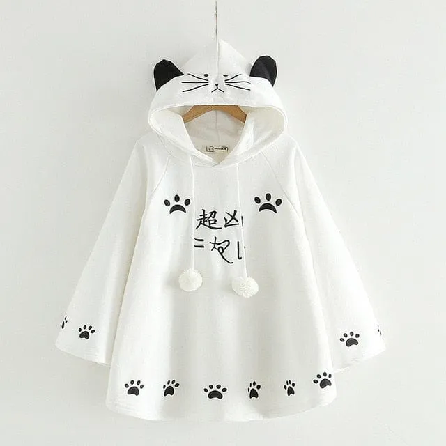 Kittie Ears Poncho Hoodie