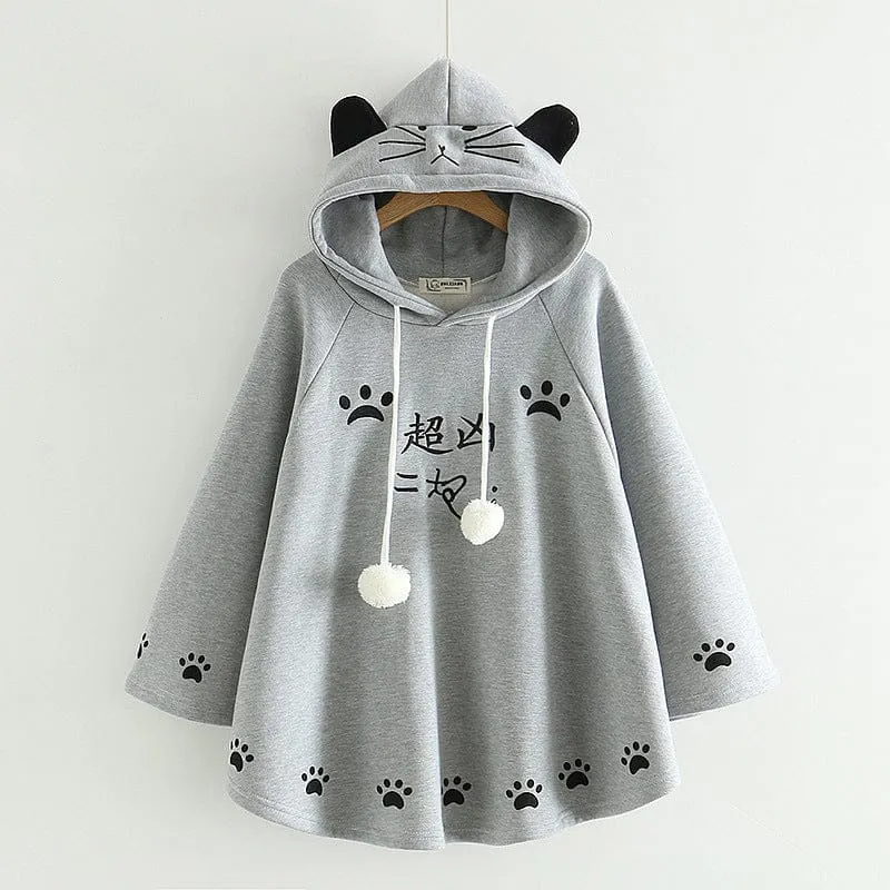 Kittie Ears Poncho Hoodie