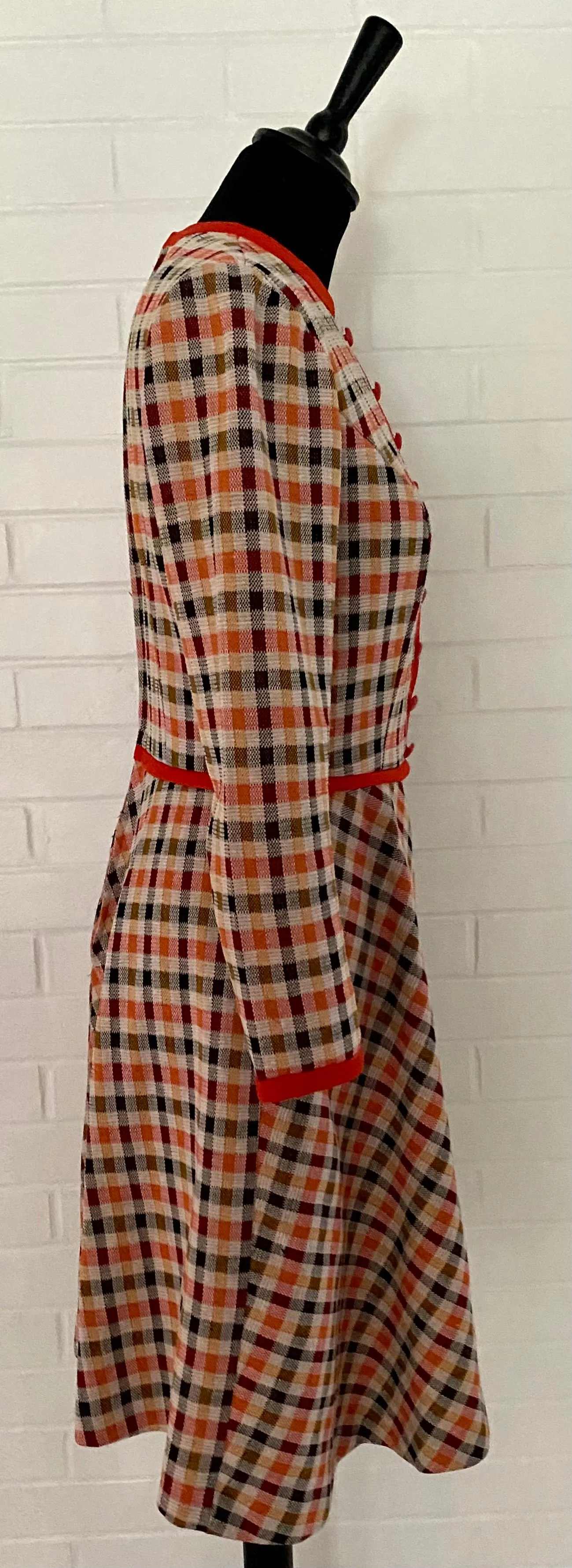 Late 60s/ Early 70s Bayberry Plaid Dress