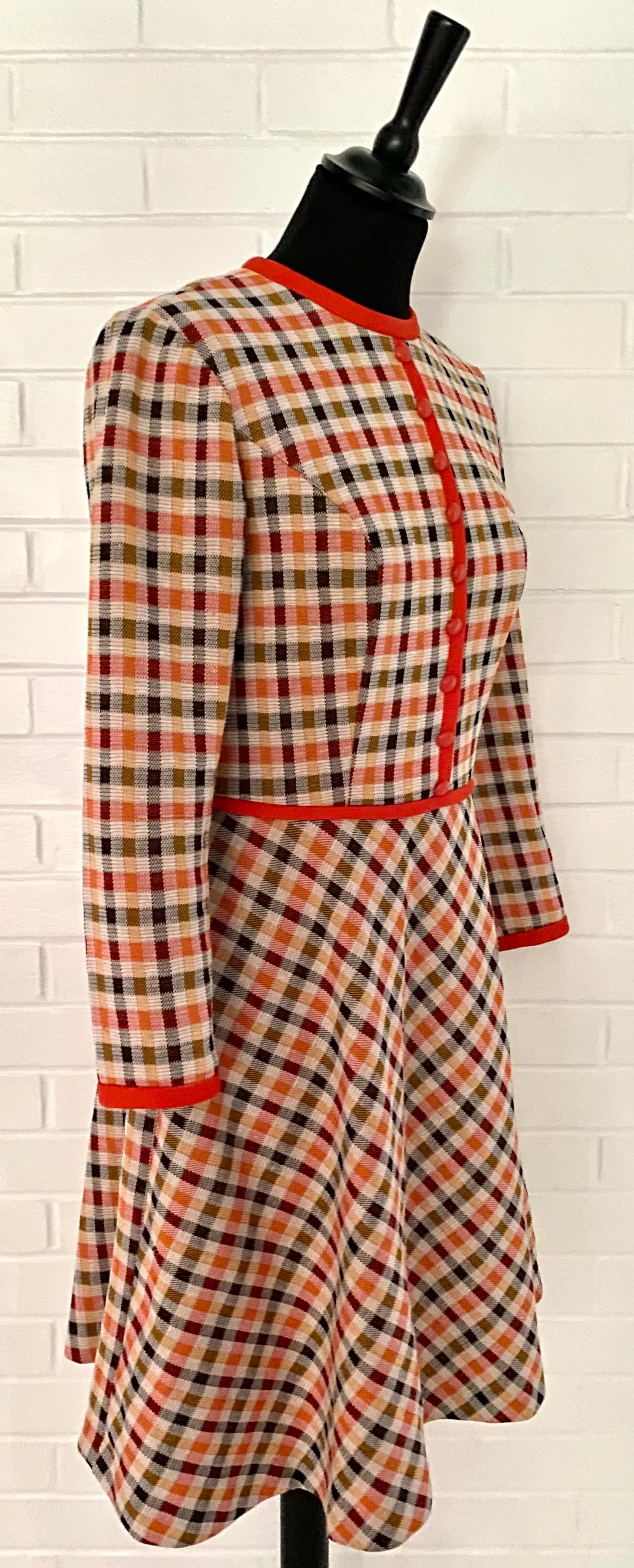 Late 60s/ Early 70s Bayberry Plaid Dress