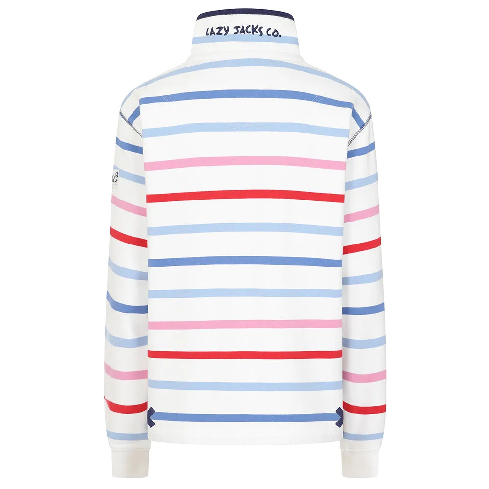 Lazy Jacks Supersoft Stripe 1/4 Zip Sweatshirt LJ35